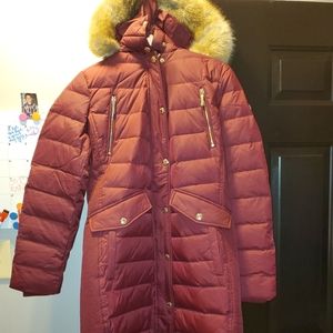 Michael Kors Faux fur trim hood